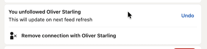 You unfollowed Oliver Starling - confirmation